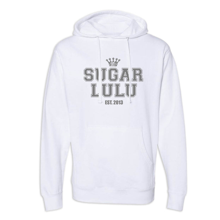 WHITE HOODIE - pick your logo & length