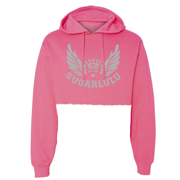 DARK PINK HOODIE WITH SILVER GLITTER - pick your logo & length