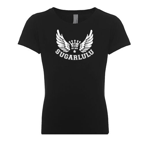 Signature Wings BLACK Tee with white Logo